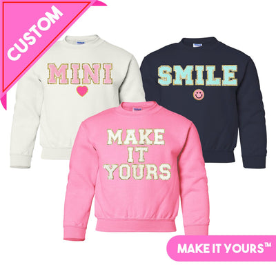 Make It Yours™ Kids Letter Patch Crewneck Sweatshirt - United Monograms