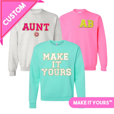 Make It Yours™ Letter Patch Crewneck Sweatshirt - United Monograms