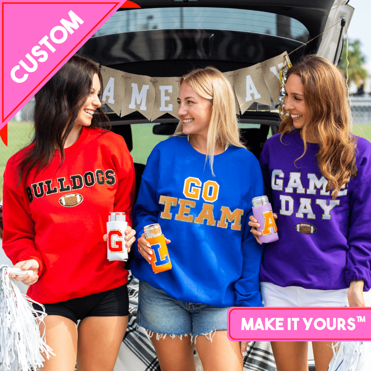 Make It Yours™ Letter Patch Gameday Crewneck Sweatshirt - United Monograms