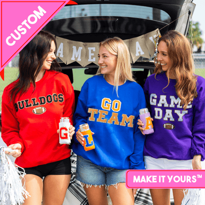 Make It Yours™ Letter Patch Gameday Crewneck Sweatshirt - United Monograms