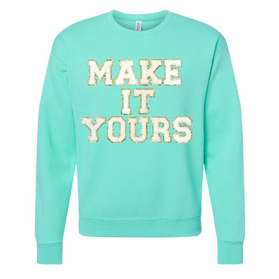 Make It Yours™ Letter Patch Neon Crewneck Sweatshirt - United Monograms