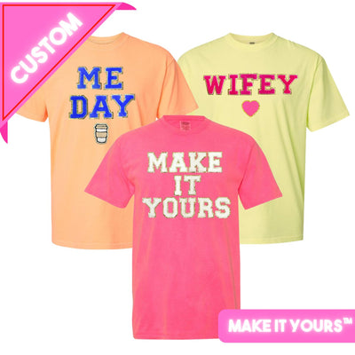 Make It Yours™ Letter Patch Neon T-Shirt - United Monograms