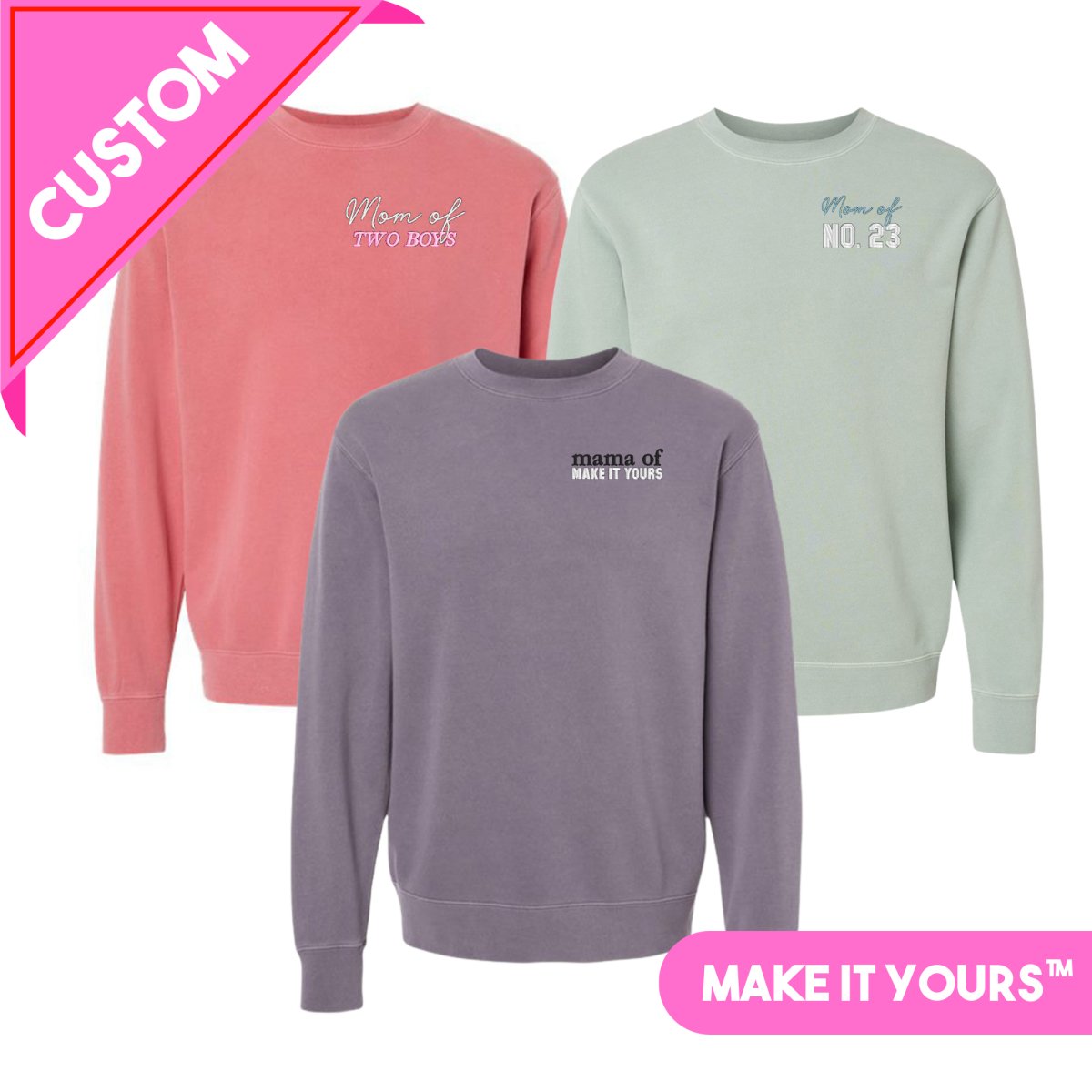 Make It Yours™ 'Mom/Mama Of' Cozy Crew - United Monograms