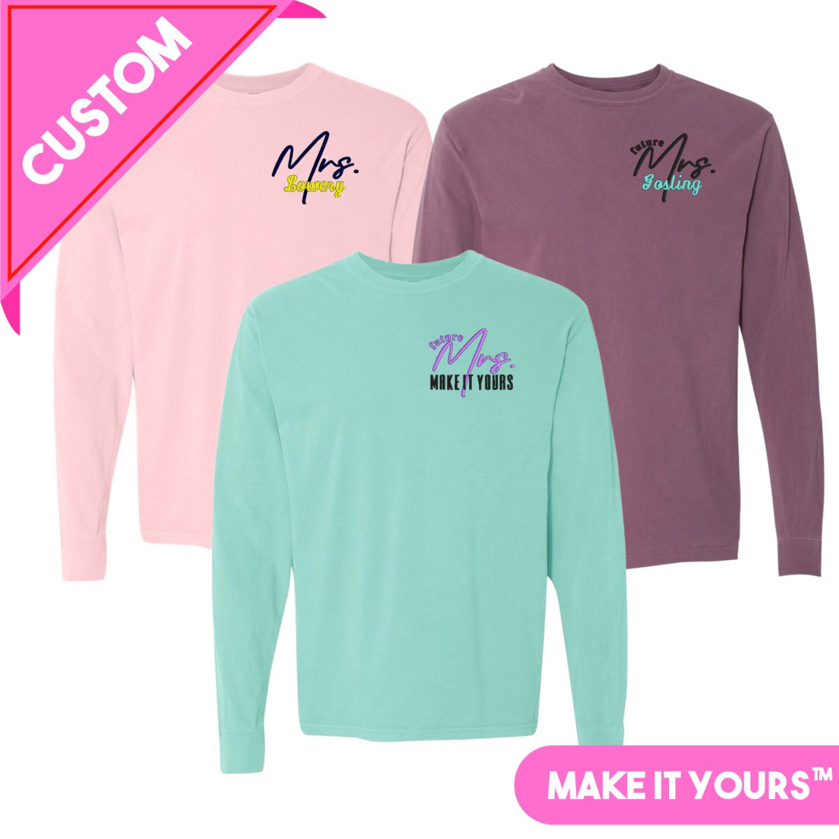 Make It Yours™ 'Mrs./Future Mrs.' Long Sleeve T-Shirt - United Monograms