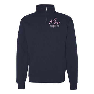 Make It Yours™ 'Mrs./Future Mrs.' Quarter Zip Sweatshirt - United Monograms