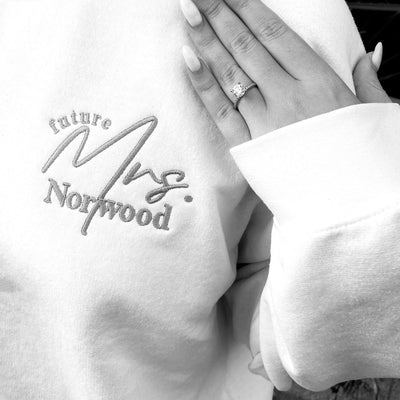 Make It Yours™ 'Mrs./Future Mrs.' Quarter Zip Sweatshirt - United Monograms