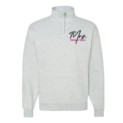 Make It Yours™ 'Mrs./Future Mrs.' Quarter Zip Sweatshirt - United Monograms