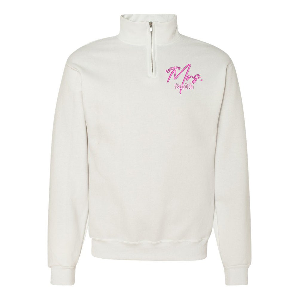 Make It Yours™ 'Mrs./Future Mrs.' Quarter Zip Sweatshirt - United Monograms