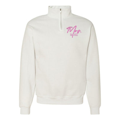 Make It Yours™ 'Mrs./Future Mrs.' Quarter Zip Sweatshirt - United Monograms