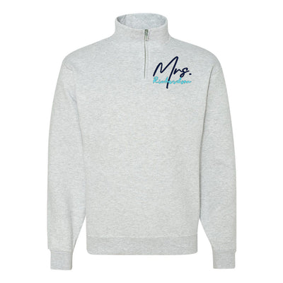 Make It Yours™ 'Mrs./Future Mrs.' Quarter Zip Sweatshirt - United Monograms