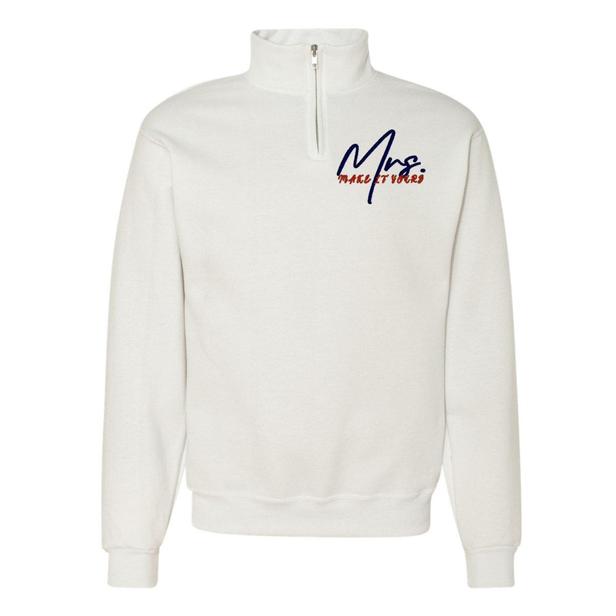 Make It Yours™ 'Mrs./Future Mrs.' Quarter Zip Sweatshirt - United Monograms