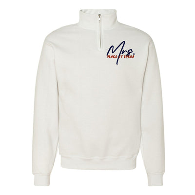 Make It Yours™ 'Mrs./Future Mrs.' Quarter Zip Sweatshirt - United Monograms