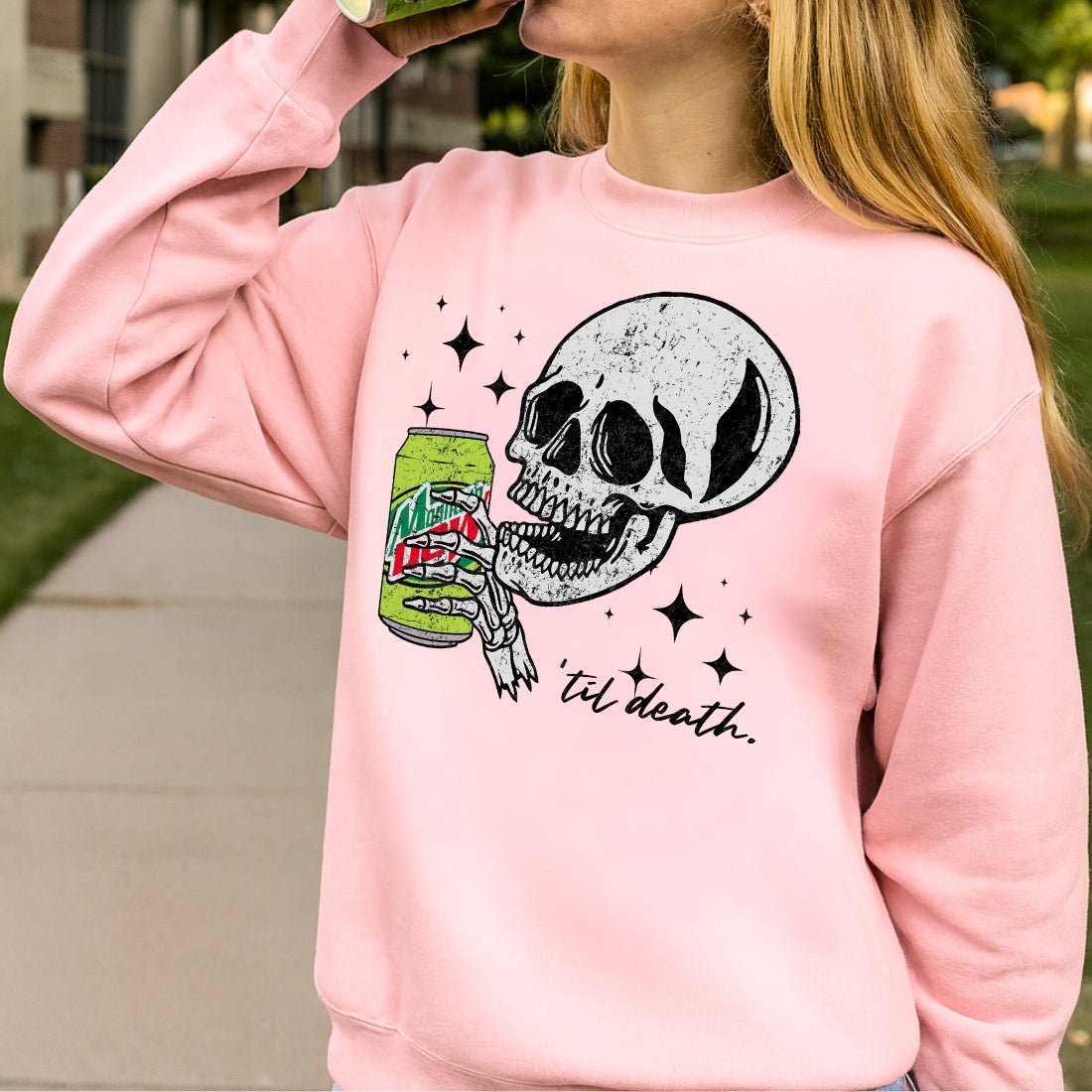 Make It Yours™ 'My Drink Til Death' Sweatshirt - United Monograms