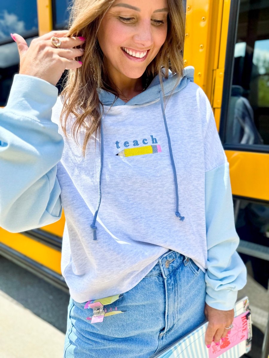 Make It Yours™ 'Pencil' Colorblock Hoodie - United Monograms
