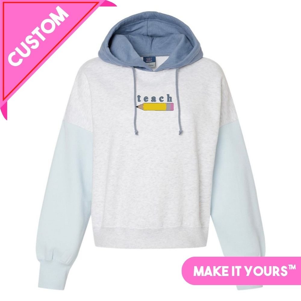 Make It Yours™ 'Pencil' Colorblock Hoodie - United Monograms