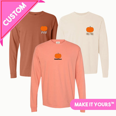 Make It Yours™ Pumpkin Comfort Colors Long Sleeve T - Shirt - United Monograms