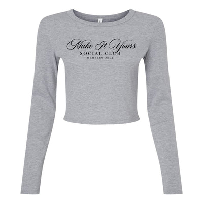 Make It Yours™ 'Social Club' Long Sleeve Baby Tee - United Monograms