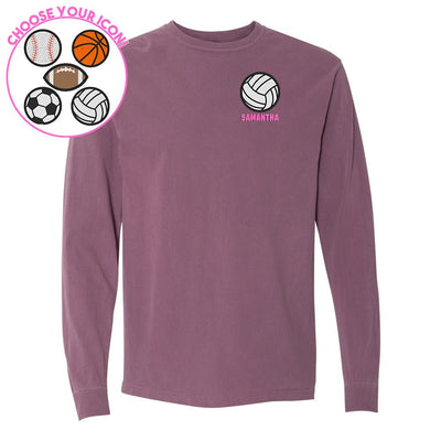 Make It Yours™ Sports Icon Comfort Colors Long Sleeve T-Shirt - United Monograms