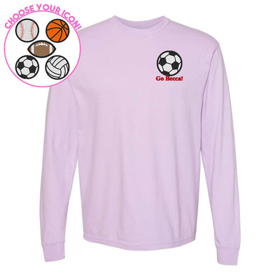 Make It Yours™ Sports Icon Comfort Colors Long Sleeve T-Shirt - United Monograms