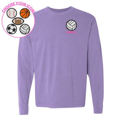Make It Yours™ Sports Icon Comfort Colors Long Sleeve T-Shirt - United Monograms