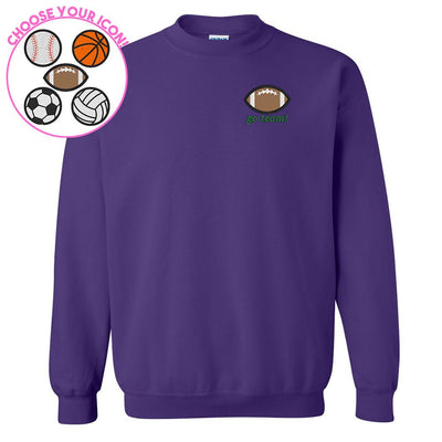 Make It Yours™ Sports Icon Crewneck Sweatshirt - United Monograms