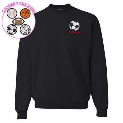 Make It Yours™ Sports Icon Crewneck Sweatshirt - United Monograms