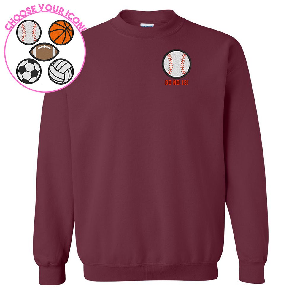 Make It Yours™ Sports Icon Crewneck Sweatshirt - United Monograms