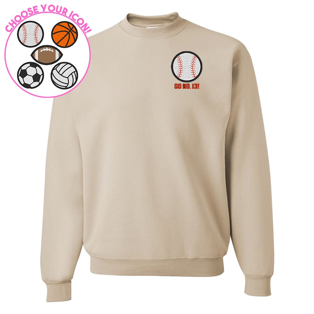 Make It Yours™ Sports Icon Crewneck Sweatshirt - United Monograms
