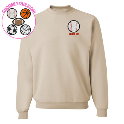 Make It Yours™ Sports Icon Crewneck Sweatshirt - United Monograms