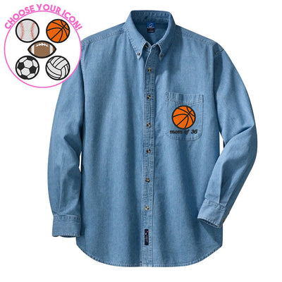 Make It Yours™ Sports Icon Oversized Denim Shirt - United Monograms