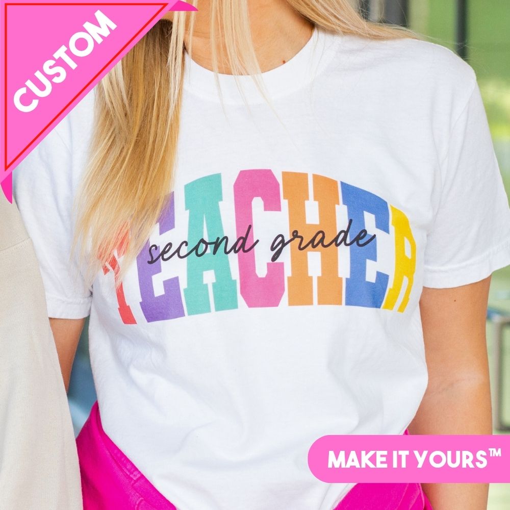 Make It Yours™ 'Teacher Block' T-Shirt - United Monograms