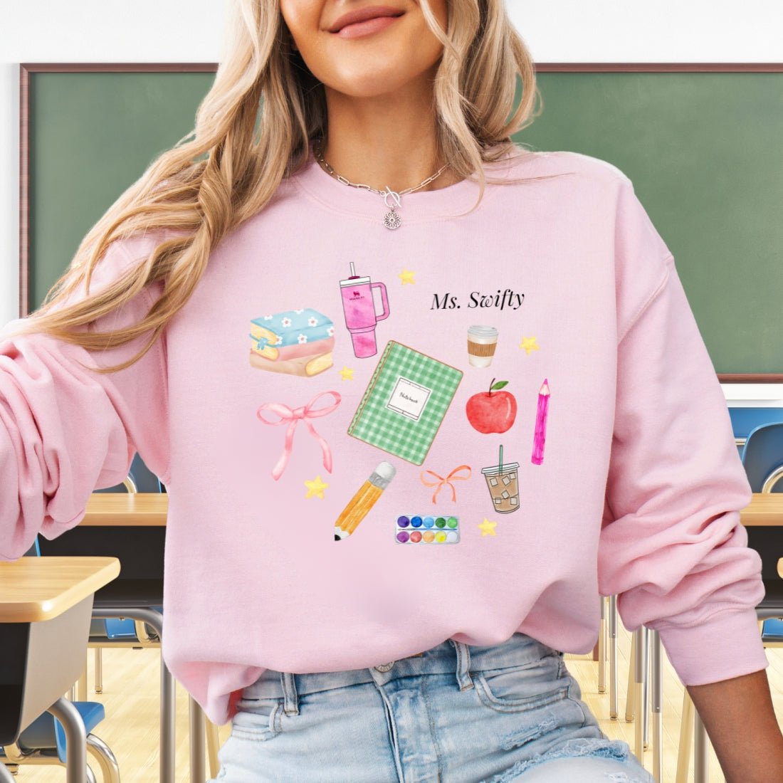 Make It Yours™ 'Teacher Classroom Essentials' Crewneck Sweatshirt - United Monograms
