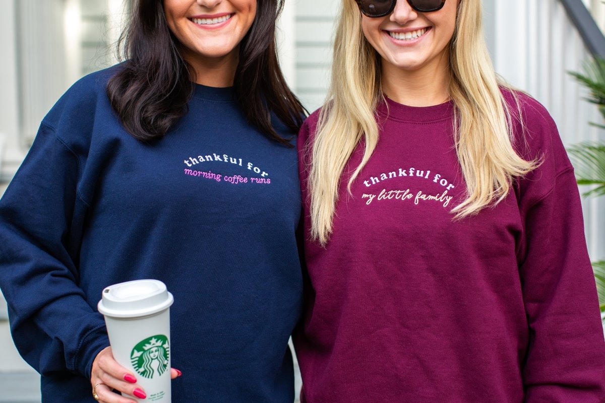 Make It Yours™ 'Thankful For' Crewneck Sweatshirt - United Monograms