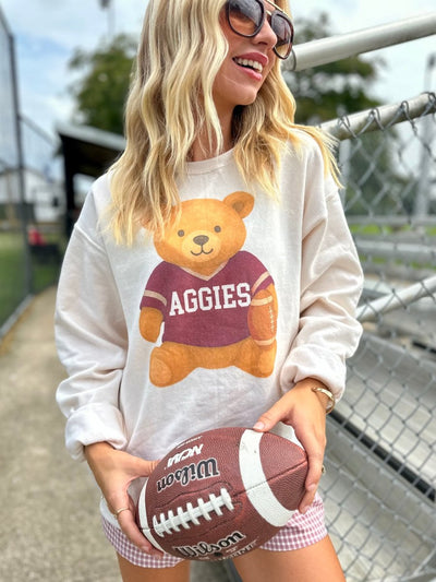 Make It Yours™ ‘Touchdown Teddy’ Crewneck Sweatshirt - United Monograms