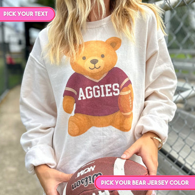 Make It Yours™ ‘Touchdown Teddy’ Crewneck Sweatshirt - United Monograms