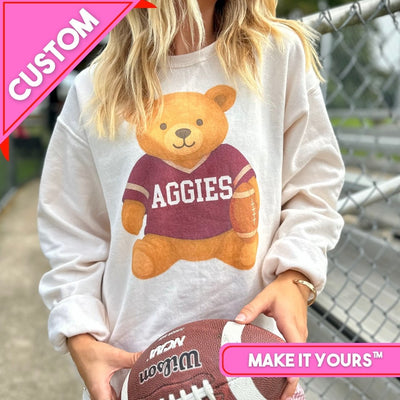 Make It Yours™ ‘Touchdown Teddy’ Crewneck Sweatshirt - United Monograms