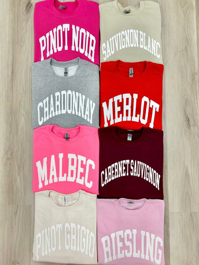 Make It Yours™ 'Wine' PUFF Crewneck Sweatshirt - United Monograms