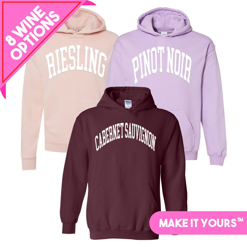Make It Yours™ 'Wine' PUFF Hoodie - United Monograms