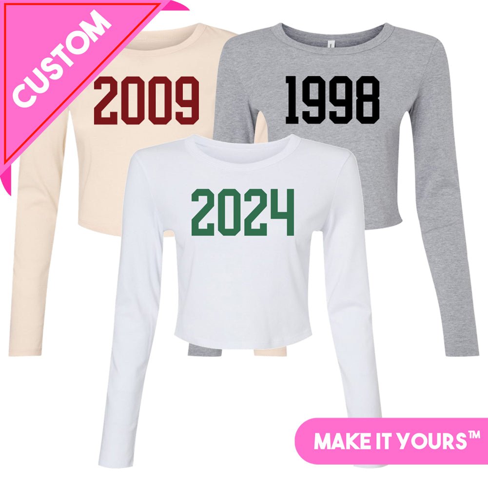 Make It Yours™ 'Year' Long Sleeve Baby Tee - United Monograms