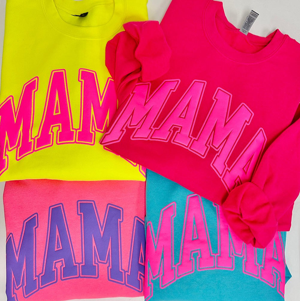 'Mama' PUFF Crewneck Sweatshirt - United Monograms