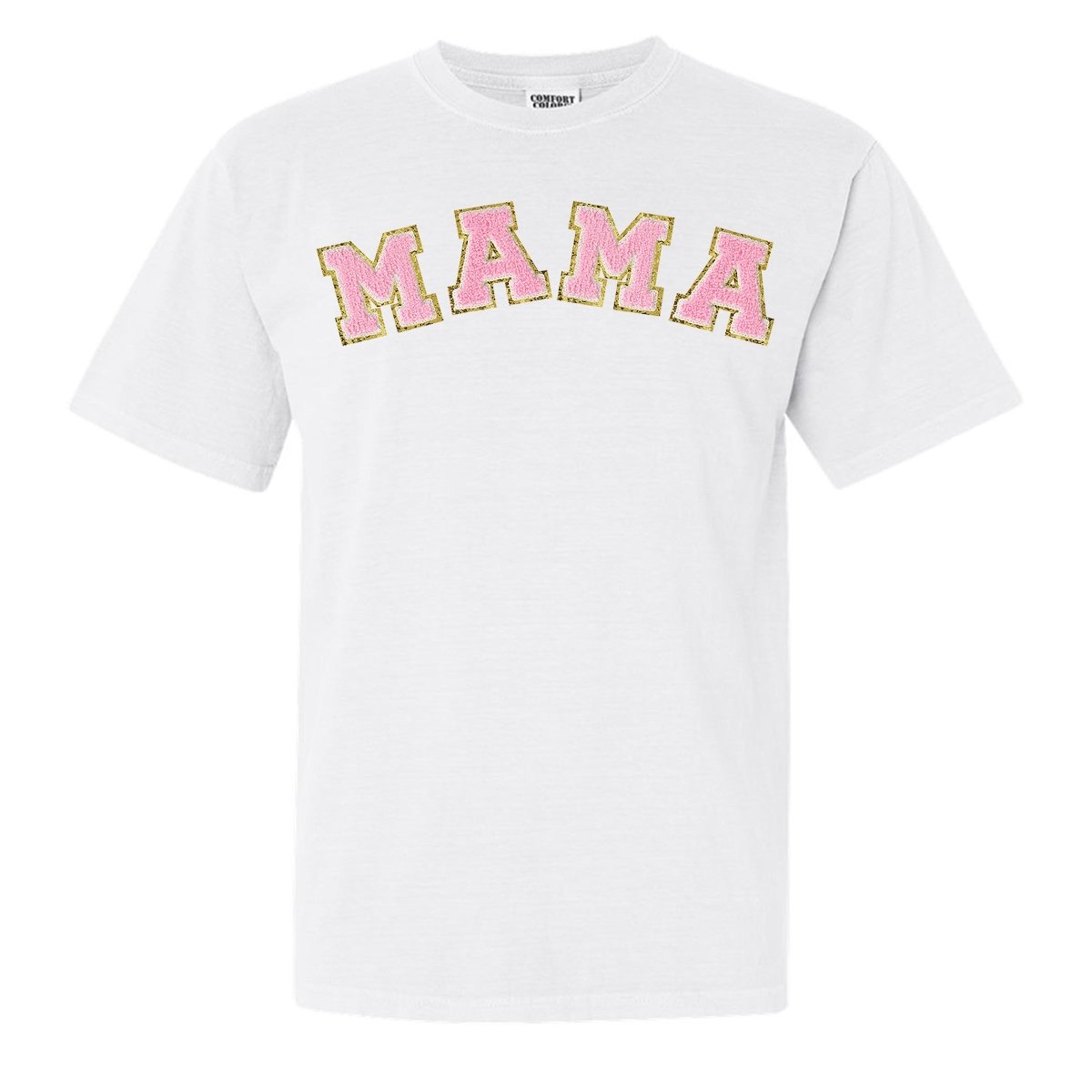 Mama/Mom Letter Patch Comfort Colors T-Shirt - United Monograms
