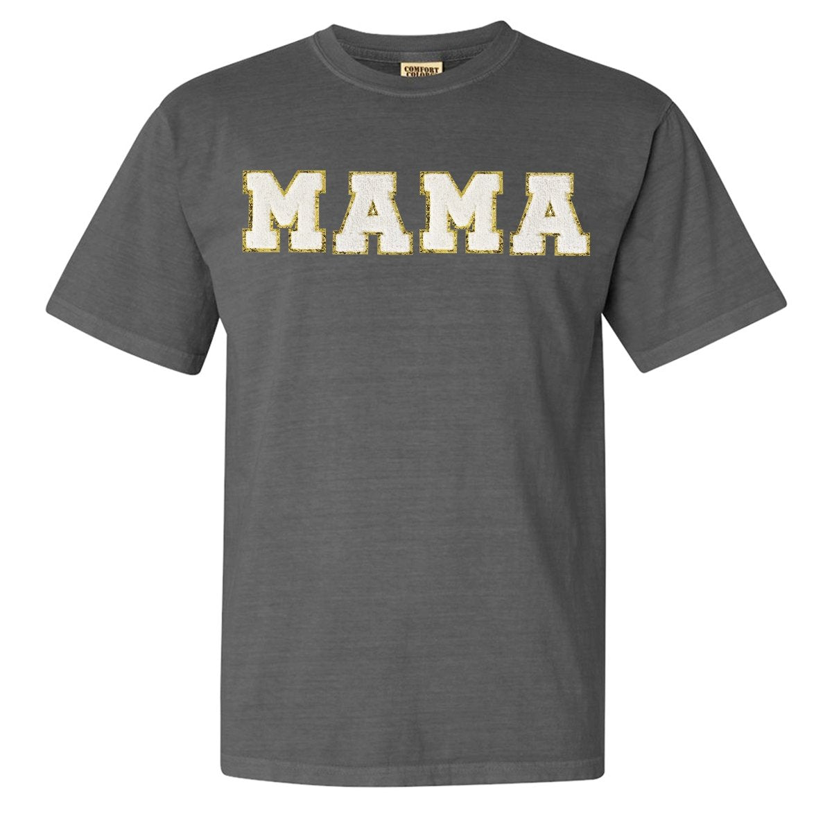 Mama/Mom Letter Patch Comfort Colors T-Shirt - United Monograms