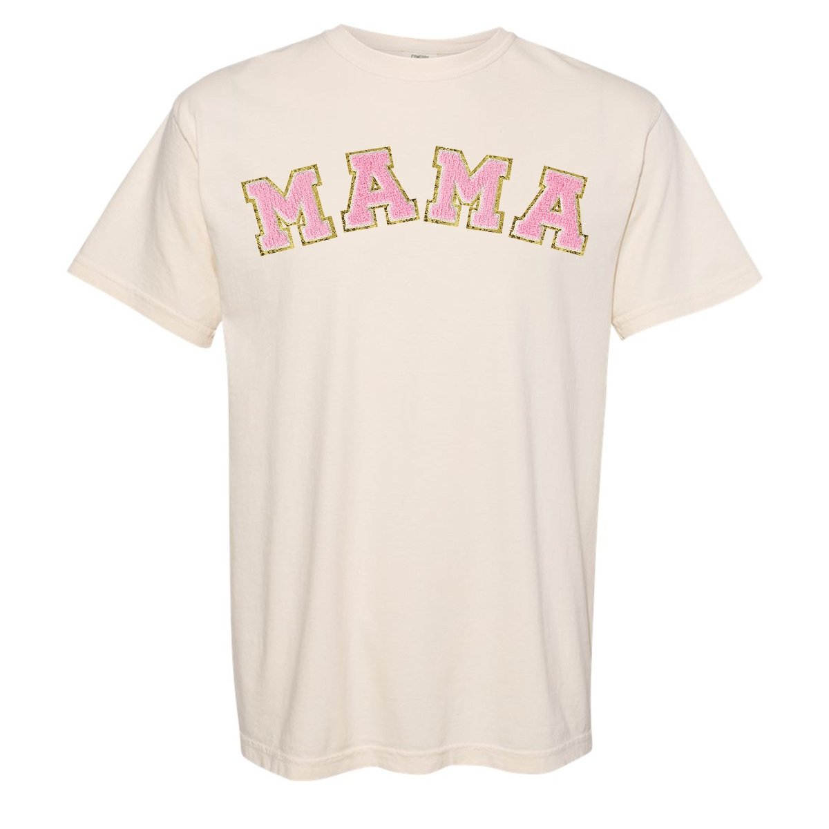 Mama/Mom Letter Patch Comfort Colors T-Shirt - United Monograms