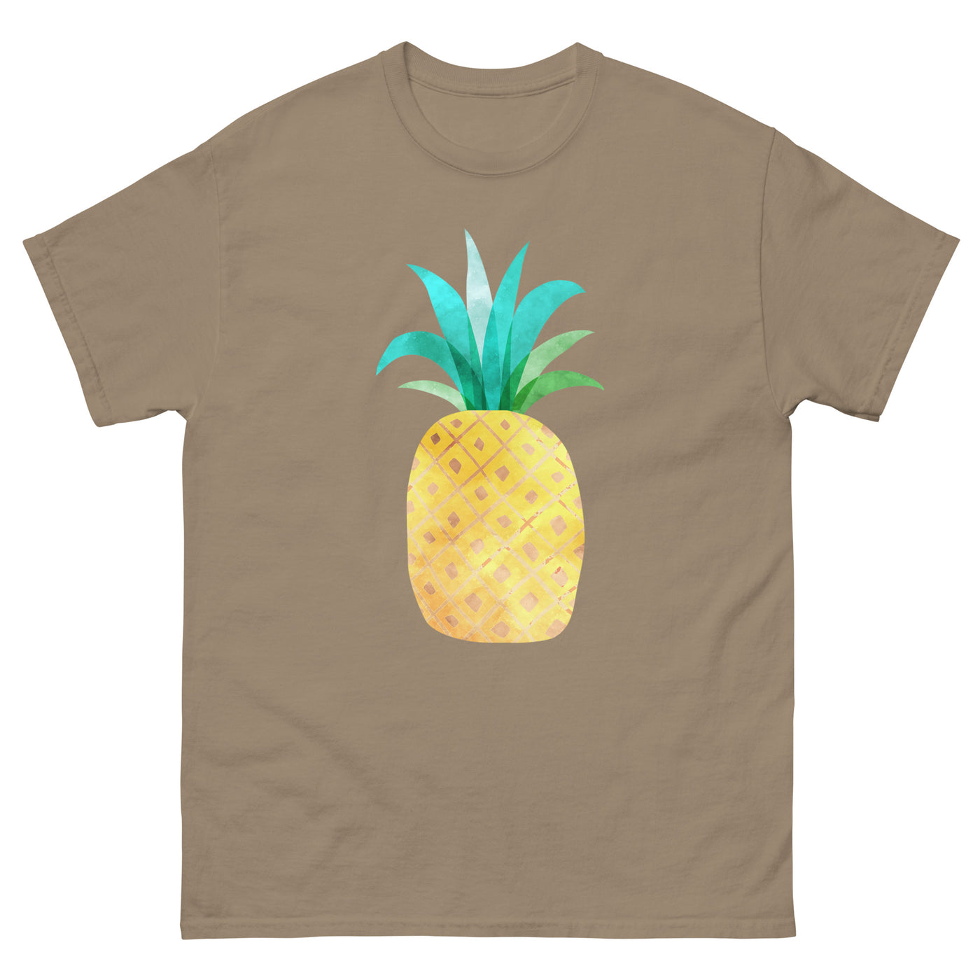 'Watercolor Pineapple' Basic T-Shirt