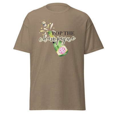 Monogrammed 'Pop The Champagne' Basic T-Shirt
