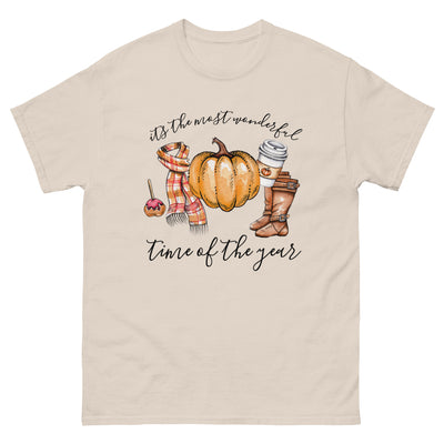 Monogrammed Fall 'Most Wonderful Time' Basic T-Shirt