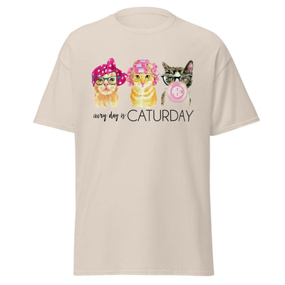 Monogrammed 'Every Day Is Caturday' Basic T-Shirt
