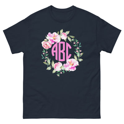 Monogrammed 'Spring Flowers' Basic T-Shirt
