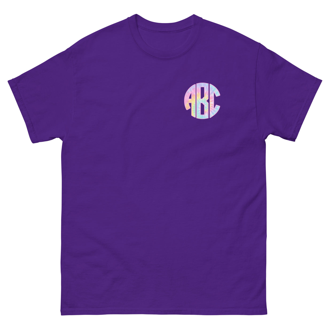 Monogrammed 'Tie Dye' Big Print Basic T-Shirt