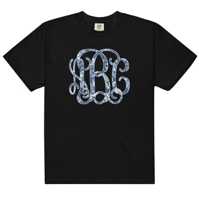 Monogrammed 'Blue & White Chinoiserie' Big Print T-Shirt
